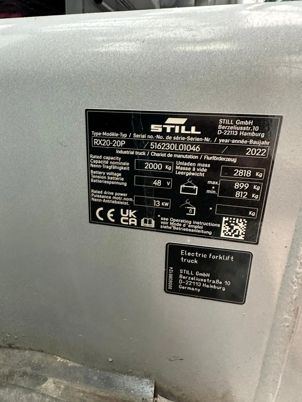 STILL RX20-20P (4TEKER) -  2022 MODEL YENİ KASA - HENÜZ 1720 SAATTE