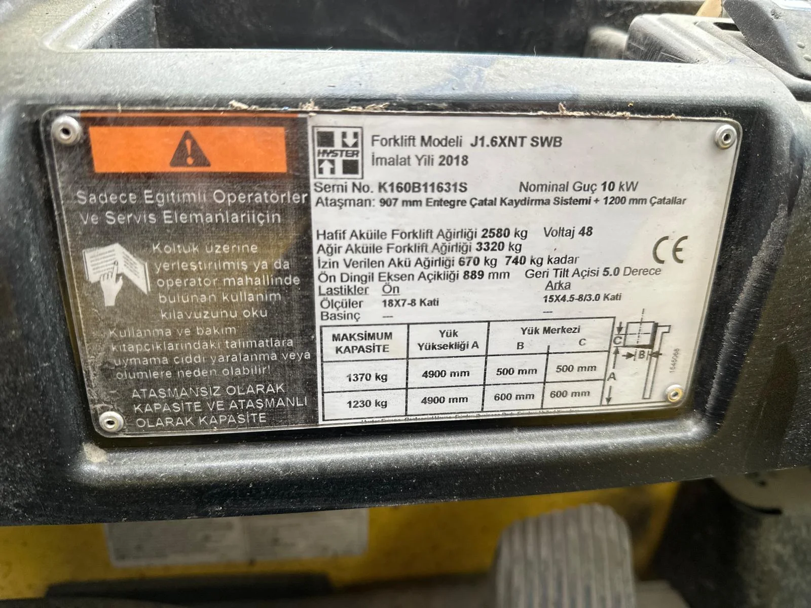 HYSTER J1.6 SWB - KABİNLİ- TRIPLEKS - 1.6 TON